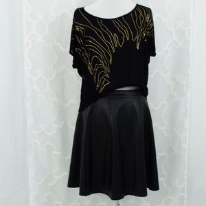 TAHARI ANDY BLACK FAUX LEATHER SKIRT